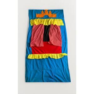 Puppet Theater Stage Show Curtain w/ 9 Hand Puppets Doorway Rod Pocket Castle